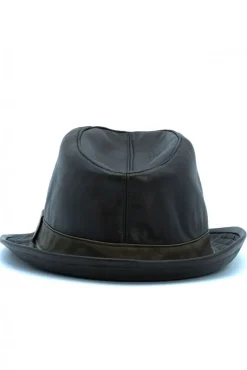 Uomo D'Arienzo New York - Cappello da uomo in pelle moro stile borsalino