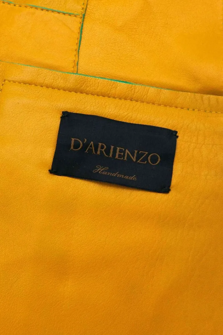 Donna D'Arienzo Olivia - Giacca blazer in pelle scamosciata colore verde