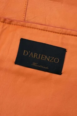 Donna D'Arienzo Olivia - Giacca blazer in pelle scamosciata colore corallo