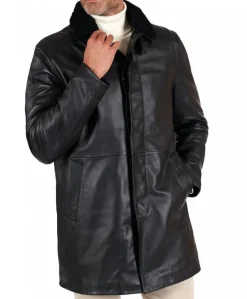 Uomo D'Arienzo Oscar - Cappotto in pelle nappa nera trapunta staccabile