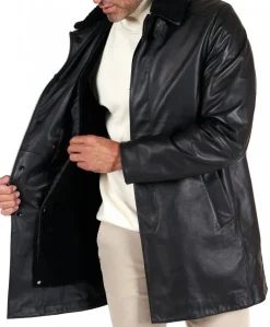Uomo D'Arienzo Oscar - Cappotto in pelle nappa nera trapunta staccabile