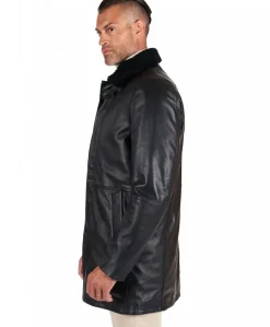 Uomo D'Arienzo Oscar - Cappotto in pelle nappa nera trapunta staccabile