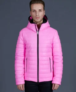Uomo D'Arienzo Oslo - Piumino in pelle colore rosa con cappuccio