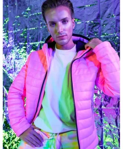 Uomo D'Arienzo Oslo - Piumino in pelle colore rosa con cappuccio