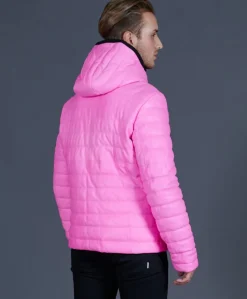 Uomo D'Arienzo Oslo - Piumino in pelle colore rosa con cappuccio