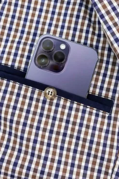 Uomo D'Arienzo Owen - Giacca in camoscio blu impunturata colletto camicia