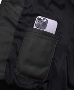 Uomo D'Arienzo Paul - Giacca bomber in pelle nera trapuntata a rombo