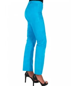 Donna D'Arienzo Penelope - Pantalone in camoscio turchese nappa effetto liscio