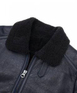 Uomo D'Arienzo Peter - Montone blu Shearling biker uomo collo camicia con fibbia