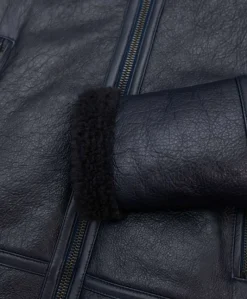 Uomo D'Arienzo Peter - Montone blu Shearling biker uomo collo camicia con fibbia