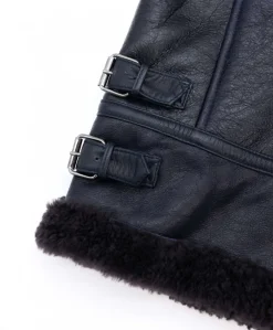 Uomo D'Arienzo Peter - Montone blu Shearling biker uomo collo camicia con fibbia