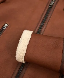 Uomo D'Arienzo Peter - Montone cuoio Shearling biker uomo collo camicia con fibbia