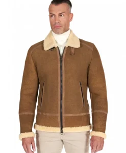 Uomo D'Arienzo Peter - Montone nubuck cuoio Shearling biker uomo collo camicia