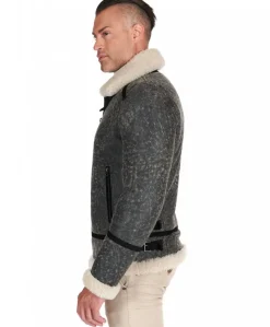 Uomo D'Arienzo Peter - Montone safari Shearling biker uomo collo camicia con fibbia