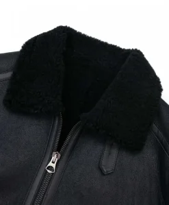 Uomo D'Arienzo Peter - Montone Shearling nero biker uomo collo camicia con fibbia