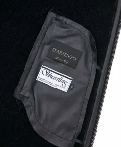 Uomo D'Arienzo Peter - Montone Shearling nero biker uomo collo camicia con fibbia