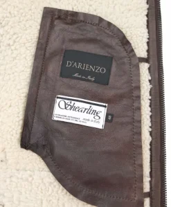 Uomo D'Arienzo Peter - Montone Shearling testa di moro biker uomo collo camicia con fibbia