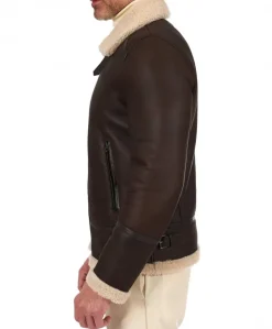 Uomo D'Arienzo Peter - Montone Shearling testa di moro biker uomo collo camicia con fibbia