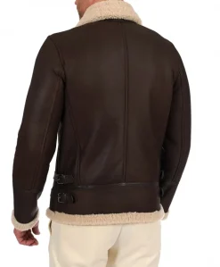 Uomo D'Arienzo Peter - Montone Shearling testa di moro biker uomo collo camicia con fibbia