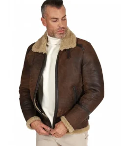 Uomo D'Arienzo Peter - Montone Shearling testa di moro uomo collo camicia con fibbia