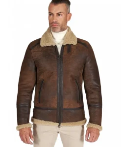 Uomo D'Arienzo Peter - Montone Shearling testa di moro uomo collo camicia con fibbia