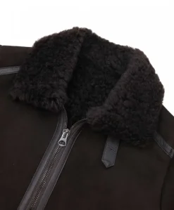 Uomo D'Arienzo Peter - Montone Shearling scamosciato testa di moro uomo collo camicia con fibbia