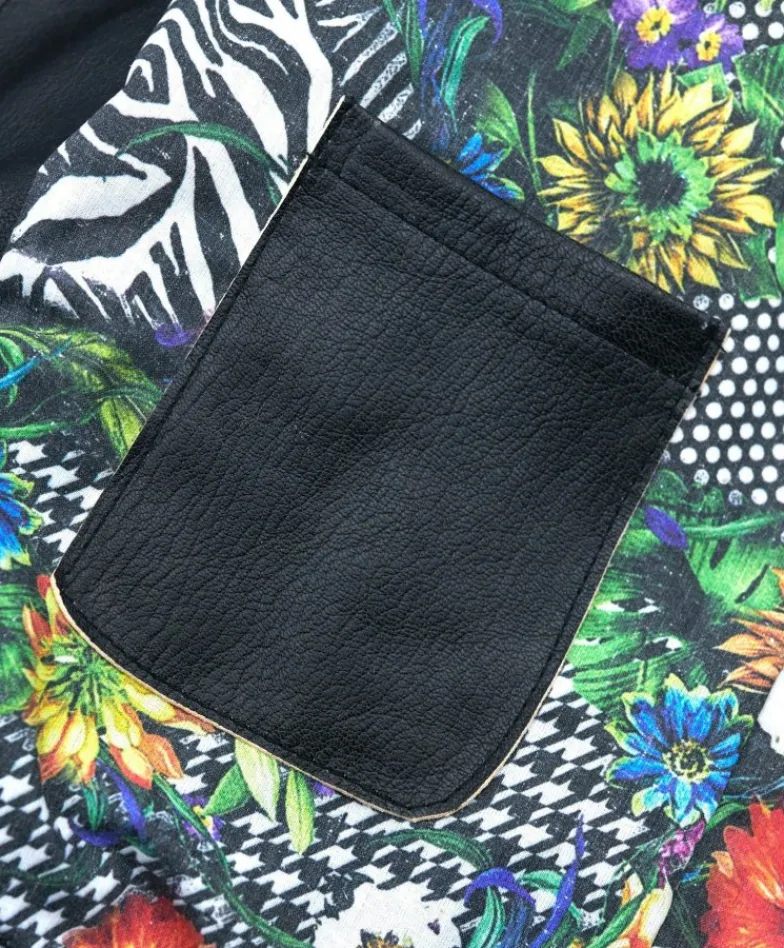 Uomo D'Arienzo Philiphs - Giacca in pelle nera vintage quattro tasche zip