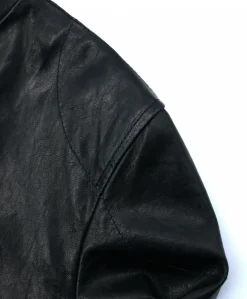 Uomo D'Arienzo Philiphs - Giacca in pelle lavata nera vintage quattro tasche zip