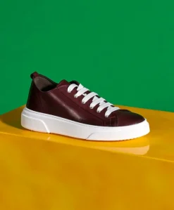 Uomo D'Arienzo Pisa - Sneakers in pelle bordeaux da uomo