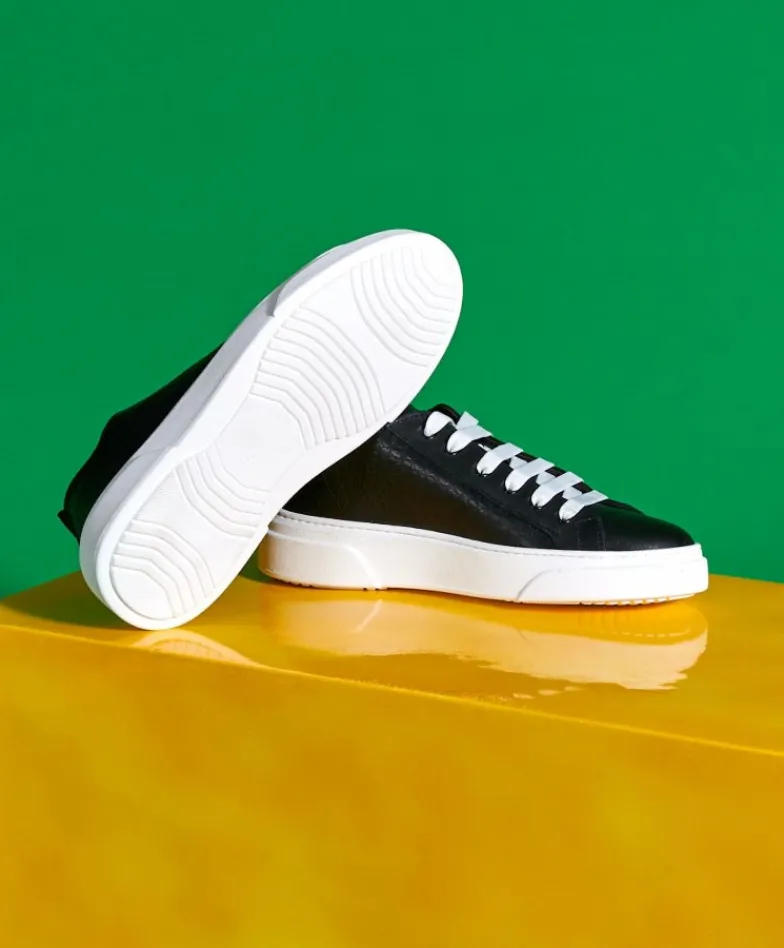 Uomo D'Arienzo Pisa - Sneakers in pelle nera stampa cocco da uomo