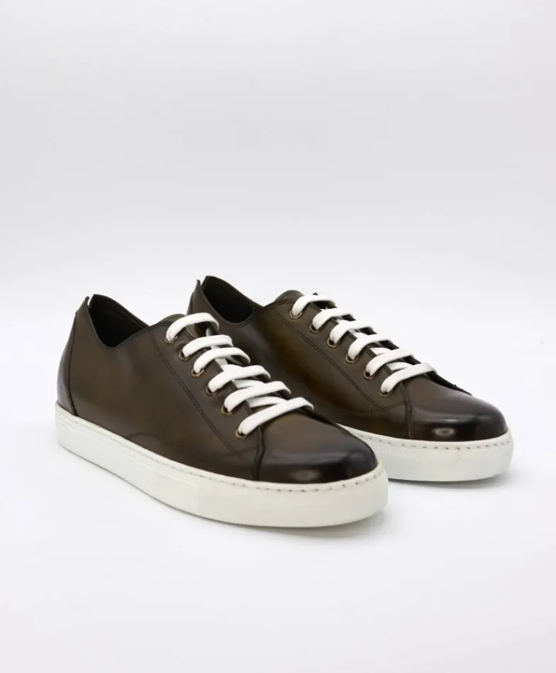 Uomo D'Arienzo Positano - Sneakers in pelle di vitello verde da uomo