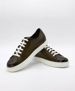 Uomo D'Arienzo Positano - Sneakers in pelle di vitello verde da uomo