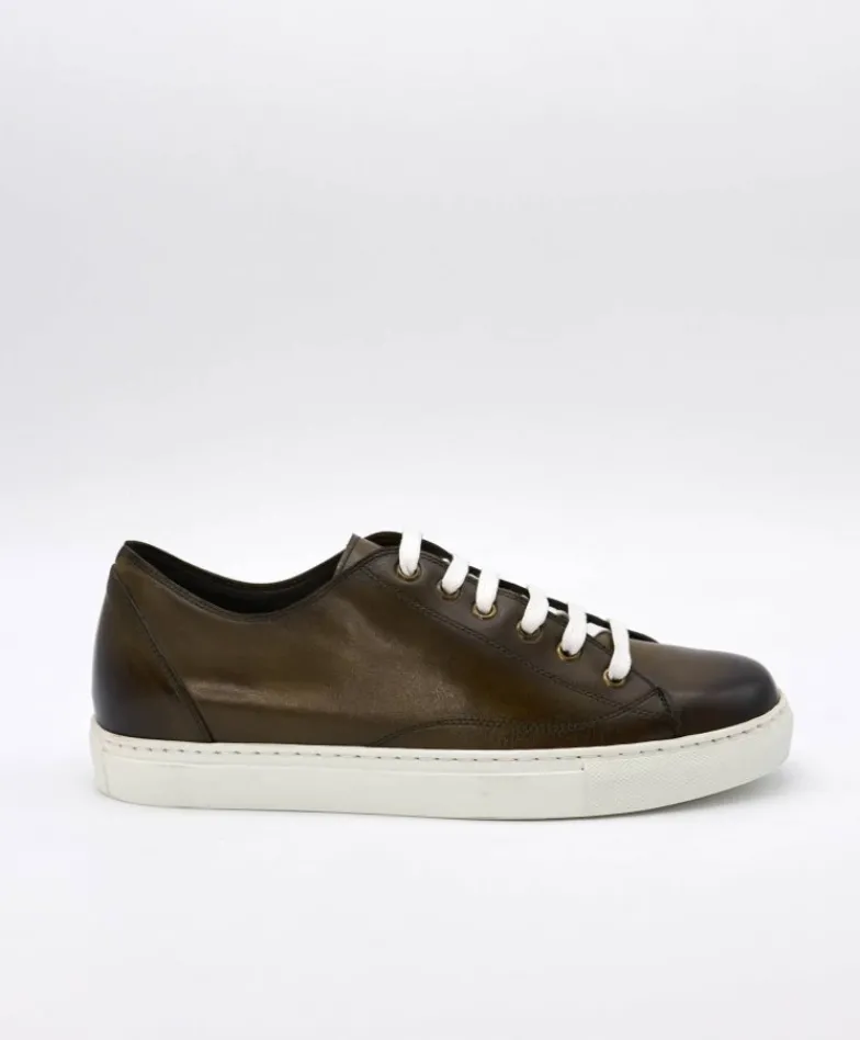 Uomo D'Arienzo Positano - Sneakers in pelle di vitello verde da uomo