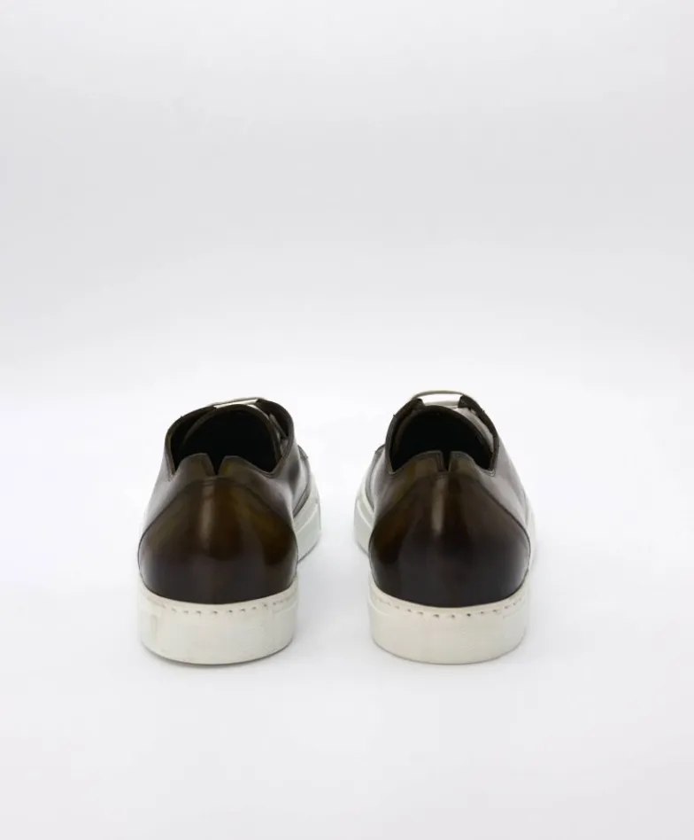 Uomo D'Arienzo Positano - Sneakers in pelle di vitello verde da uomo