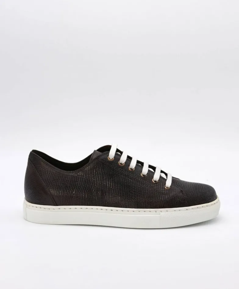 Uomo D'Arienzo Positano - Sneakers in pelle testa di moro viperina da uomo