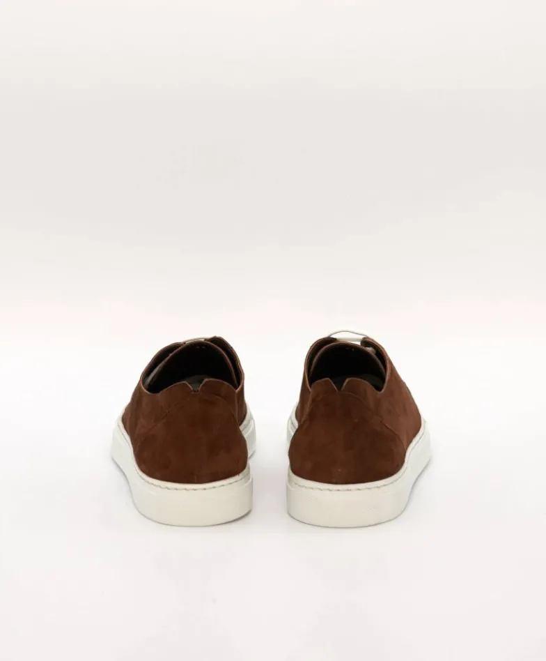 Uomo D'Arienzo Positano - Sneakers in pelle scamosciata marrone da uomo