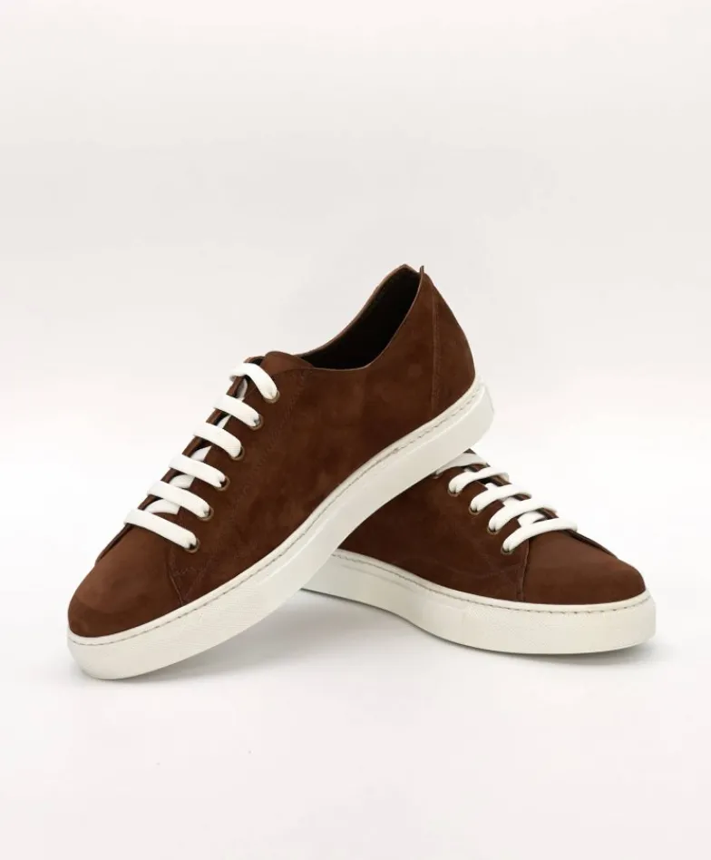 Uomo D'Arienzo Positano - Sneakers in pelle scamosciata marrone da uomo