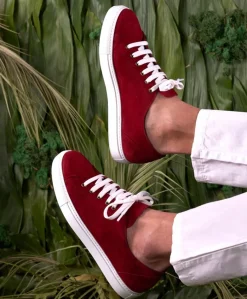 Uomo D'Arienzo Positano - Sneakers in pelle scamosciata rossa da uomo