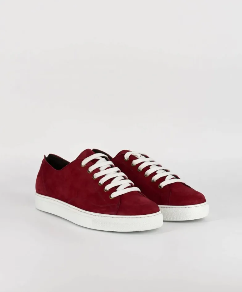 Uomo D'Arienzo Positano - Sneakers in pelle scamosciata rossa da uomo
