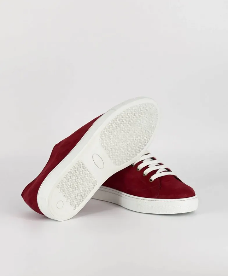 Uomo D'Arienzo Positano - Sneakers in pelle scamosciata rossa da uomo