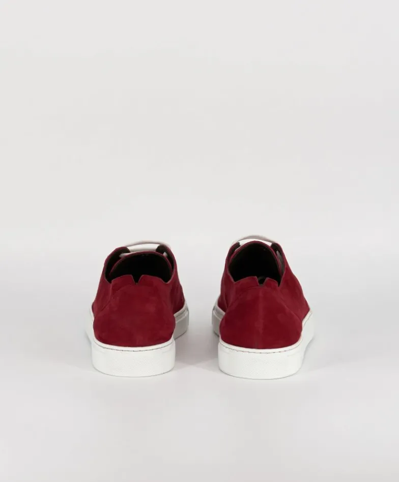 Uomo D'Arienzo Positano - Sneakers in pelle scamosciata rossa da uomo
