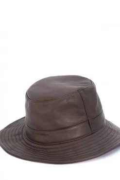 Donna D'Arienzo Riviera - Cappello da donna in pelle testa di moro stile secchiello