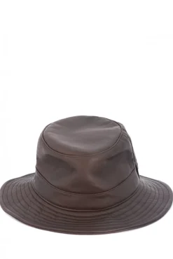 Donna D'Arienzo Riviera - Cappello da donna in pelle testa di moro stile secchiello
