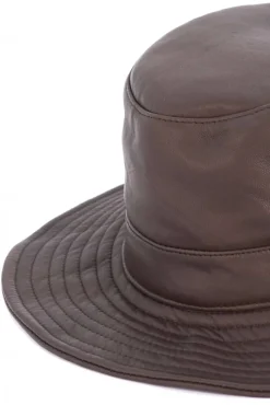 Donna D'Arienzo Riviera - Cappello da donna in pelle testa di moro stile secchiello