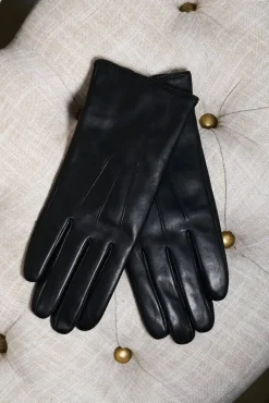 Donna D'Arienzo Salima - Guanti in pelle nera da donna touch screen