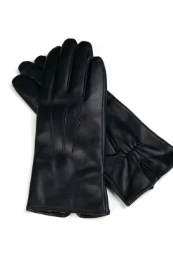 Donna D'Arienzo Salima - Guanti in pelle nera da donna touch screen