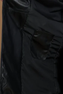 Uomo D'Arienzo Spinel - Cappotto in pelle nappa nera doppio petto con cintura