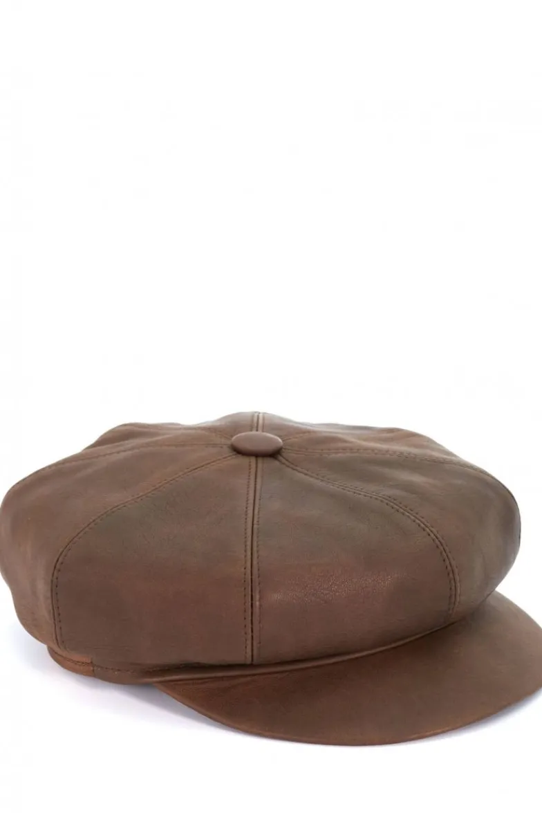 Donna D'Arienzo Taormina - Cappello da donna in pelle testa di moro stile berretto francese