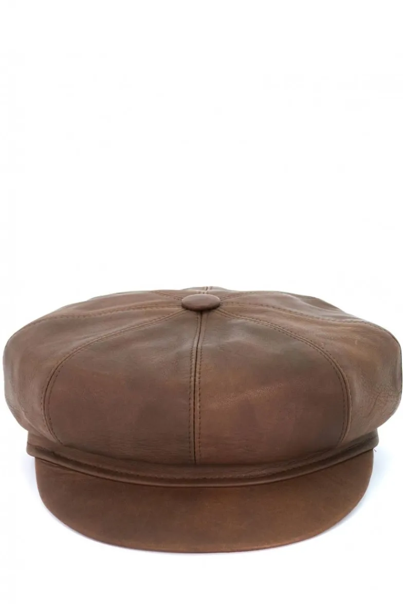Donna D'Arienzo Taormina - Cappello da donna in pelle testa di moro stile berretto francese