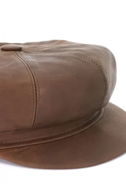 Donna D'Arienzo Taormina - Cappello da donna in pelle testa di moro stile berretto francese